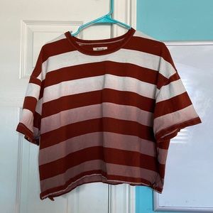 size medium madewell cropped ombré/striped tee